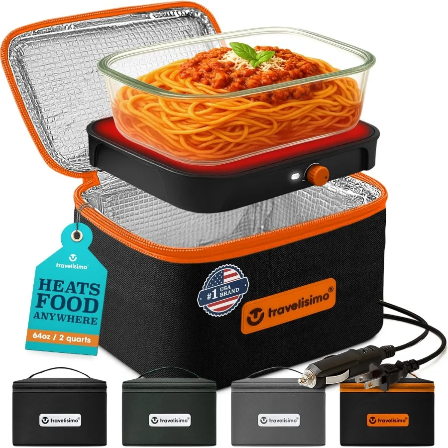 

Портативная микроволновая печь - пищевой обогреватель 3-в-1 для работы в автомобиле и домашнего использования, совместимость 12 В/24 В/110 В, компактный обед W