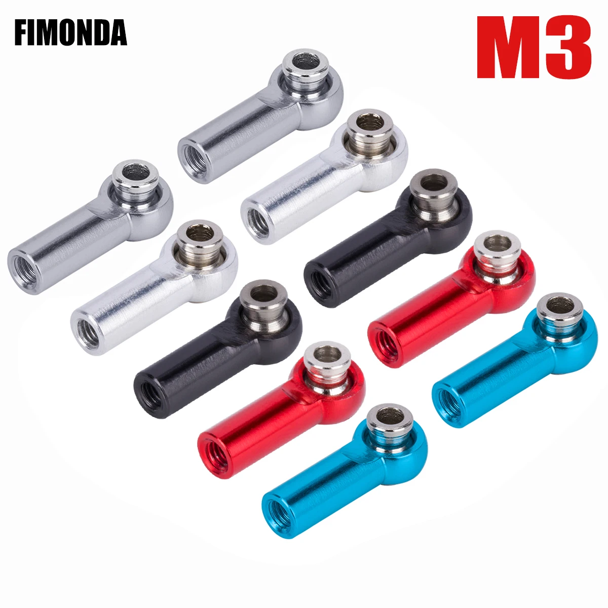 10PCS M3 Metal Ball Joint for RC Steering Linkage, Upgrade Parts for Axial SCX10 Tamiya CC01 1/10 Scale RC Crawler