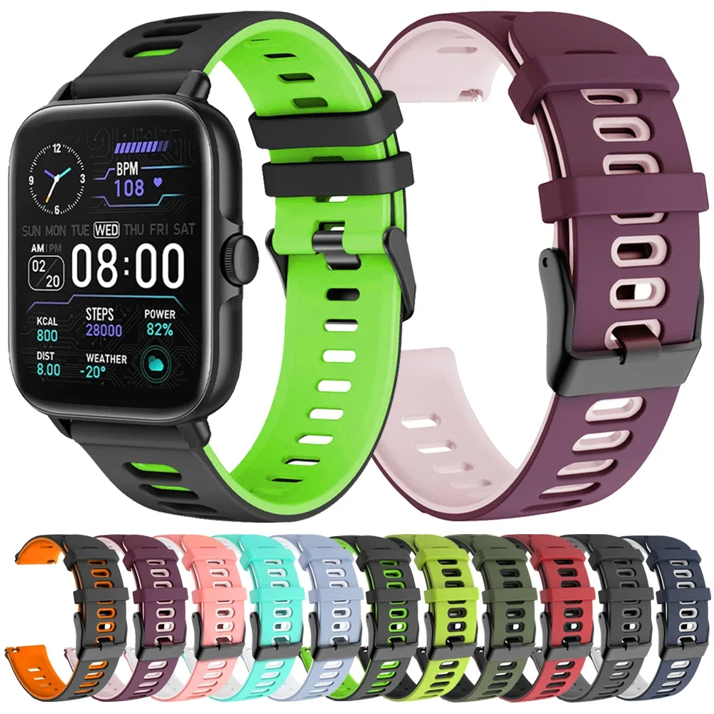 실리콘 스트랩 COLMI C81 C80 M40 M42 소프트 밴드, COLMI P71 P73 P8 I30 I31 스마트 워치 20mm 22mm 통기성 스포츠 팔찌