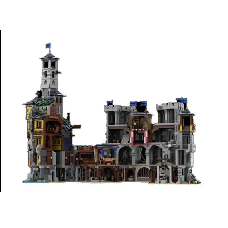 MOC-122192 nouveau château de tour de mer classique scène de rue bloc de construction modèle 6936 pièces garçons jouet d'anniversaire pour enfants cadeau