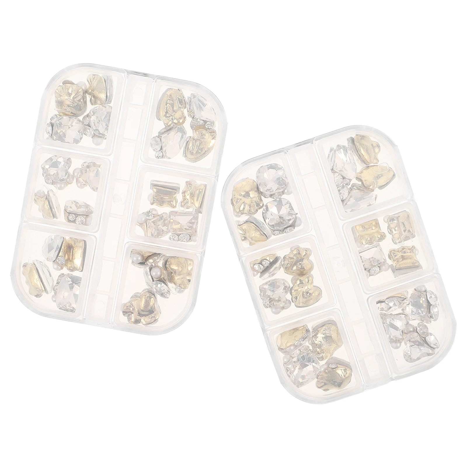 

48pcs Nail Glass Rhinestones Clear Flatback Charms Diy Nail Art Craft Wedding Party Daily Use Sparkling Rhinestone Decor