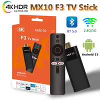 MX10 F3 TV Stick H313 4K UHD 2.4/5.0G WiFi BT 5.0 Android 13 ATV Smart Sticks 2G 16G Voice Smart For Youtube Smart Media Player
