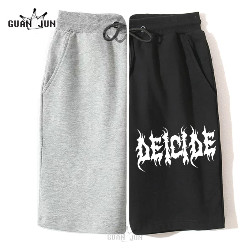 Deicide 100% Cotton Shorts Man Woman Casual Loose Beach Cotton Short Pants Harajuku Shorts Men Unisex Streetwear Clothing