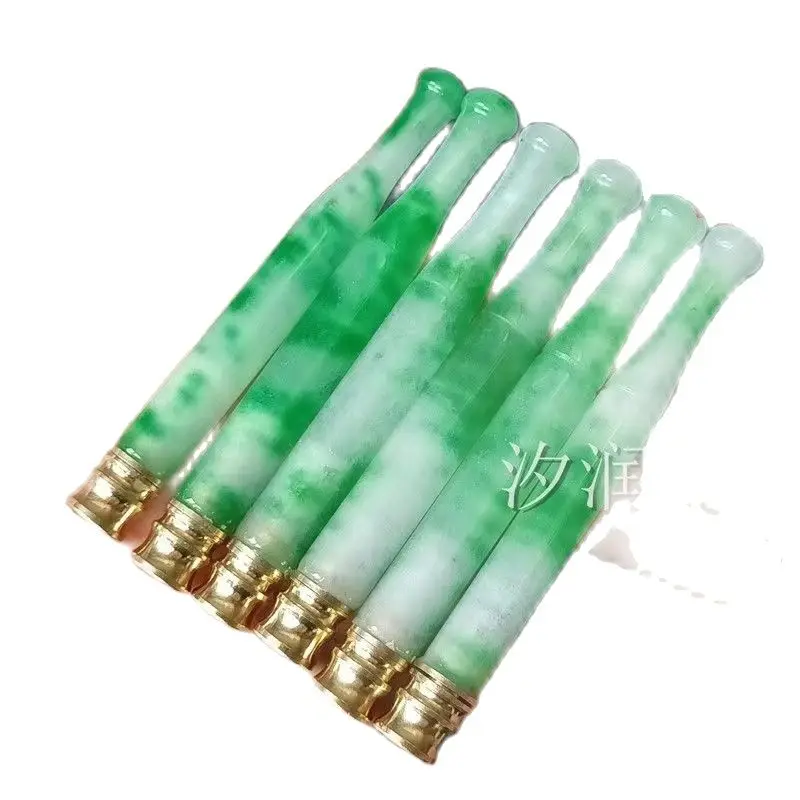 A group of Chinese old Jade cigarette holders
