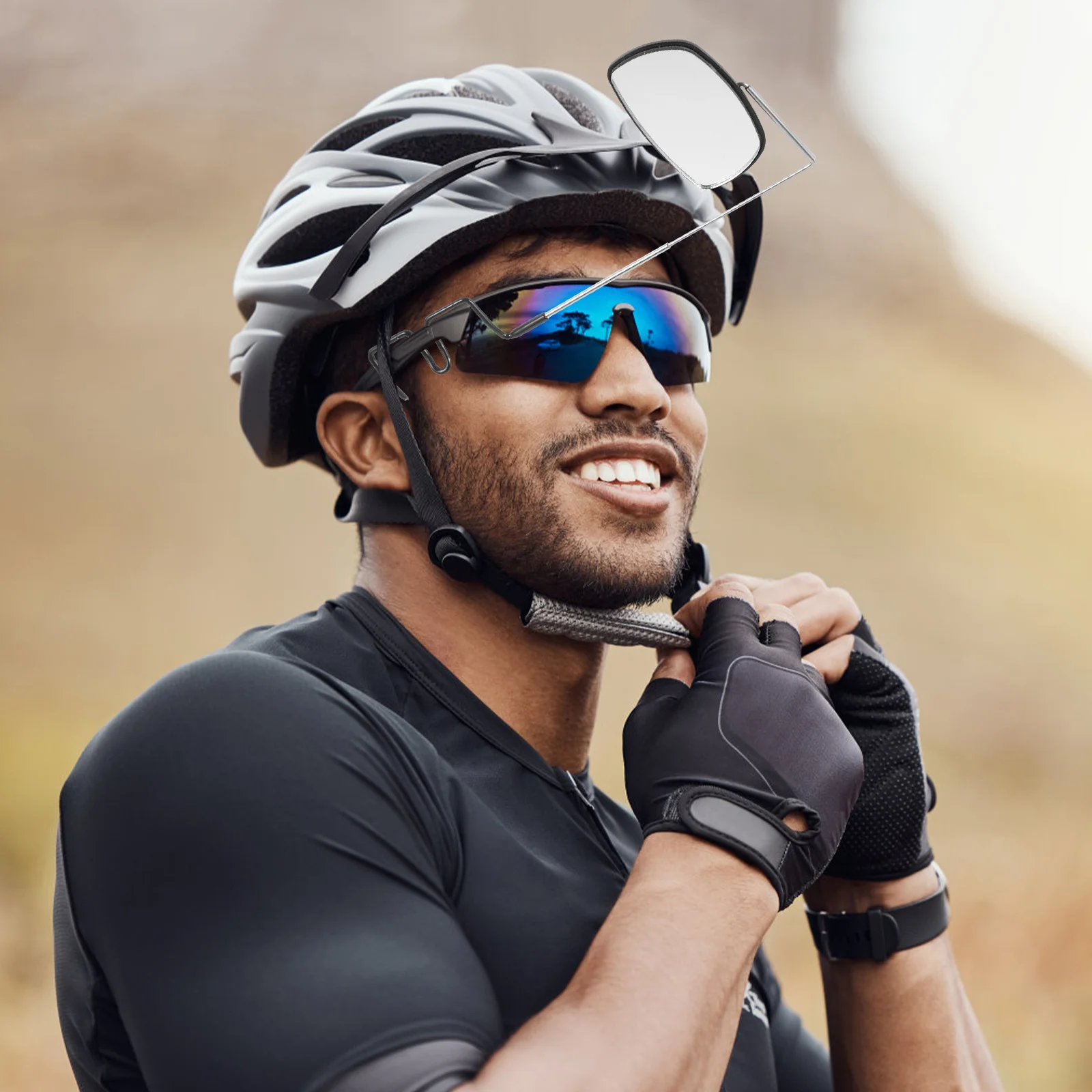 

Cycling Rearview Mirror for Glasses Multi-Angle Adjustment Bike Mirror Compatible with Mountain Road E-Bike Long Ride Use