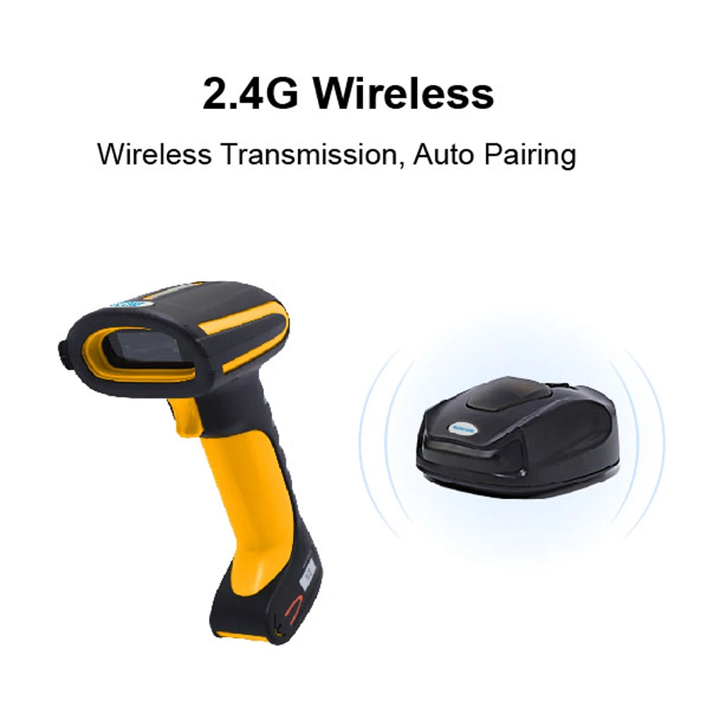 Durable IP65/68 Waterproof Anti-dropping 1D 2D QR Code Scanner Wireless BT Barcode Scanner with Charging Base