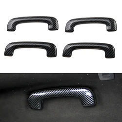 4PCS ABS Carbon Fiber Car Interior Roof Grab Handle Cover Trims for Dodge Charger 2016-2021