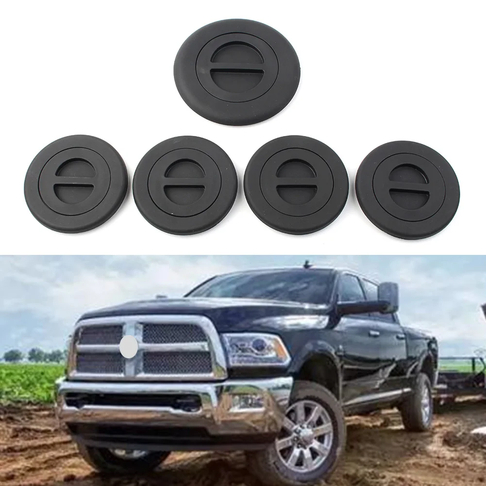 5Pcs Car Wheel Gooseneck Bed Plug Cover Kits Black For Dodge Ram 2500 3500 2014 2015 2016 2017 2018 2019 68225506AA