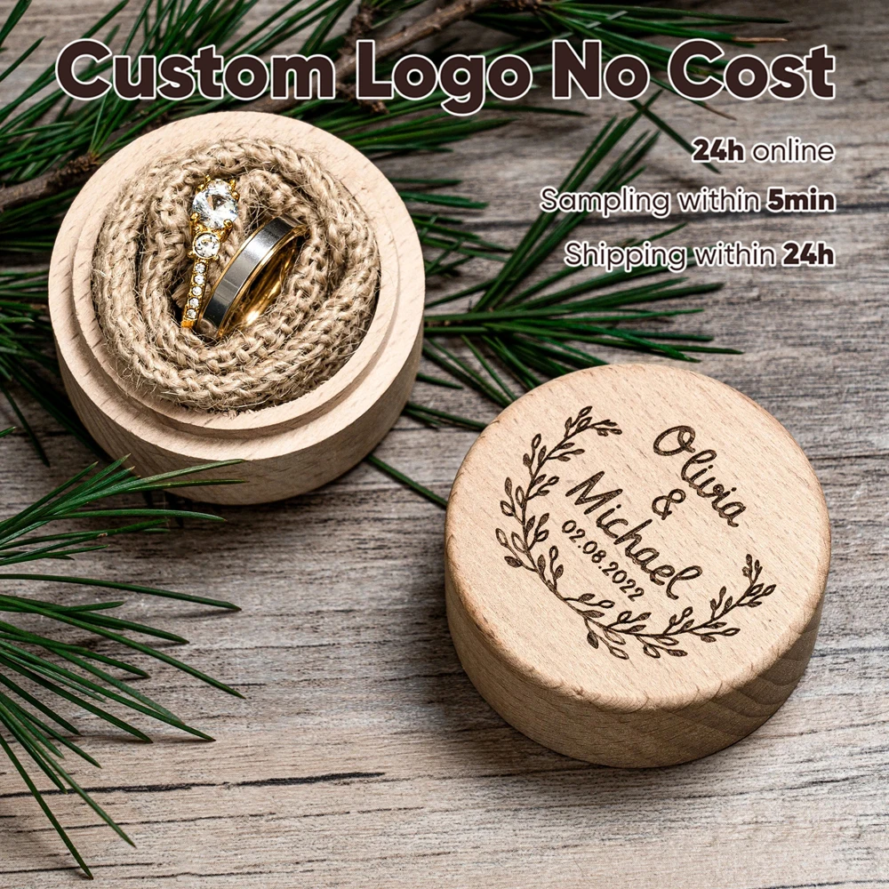 

Free Personalized Wedding Ring Box Custom Engraved Proposal Ring Box Couple Lover Marriage Ceremony Anniversary Gifts for Her