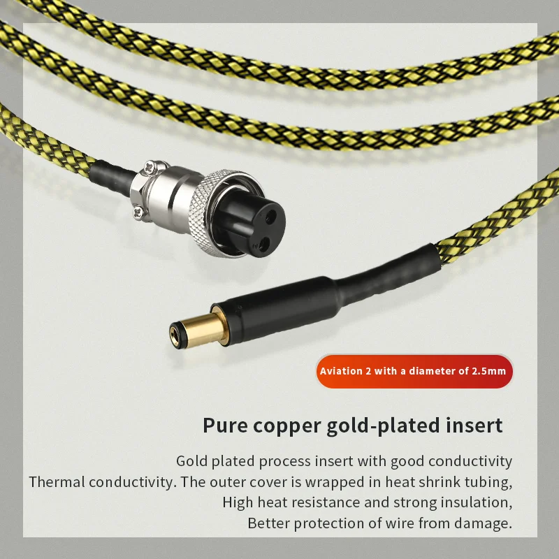 Hifi OCC Silver Plated DC Power Cable GX16-2 Pin To 5.5*2.5/2.1MM AC/DC Phono Amplifier Linear Power Supply Output Cable