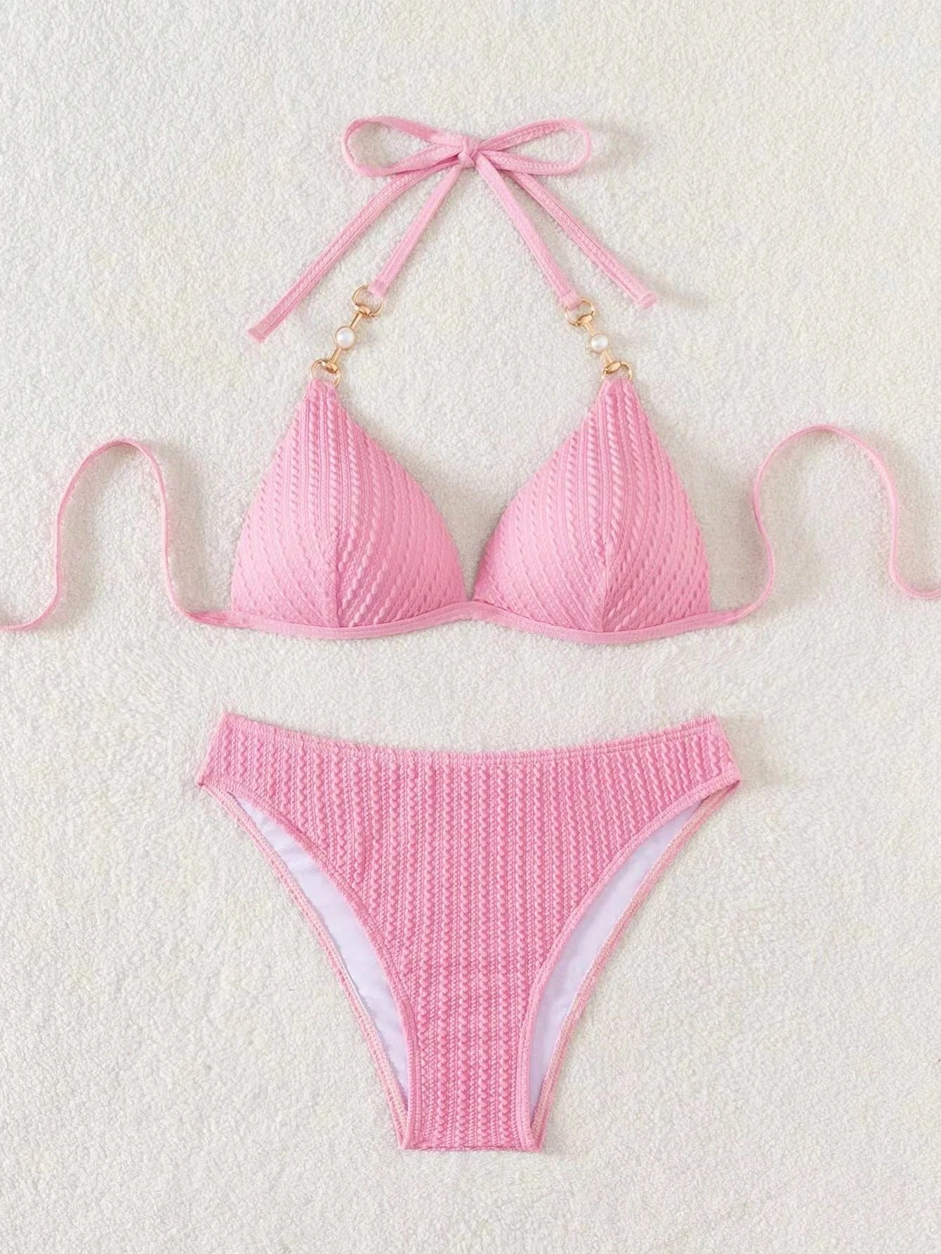 

European and American new sexy bikini solid color women's swimsuit