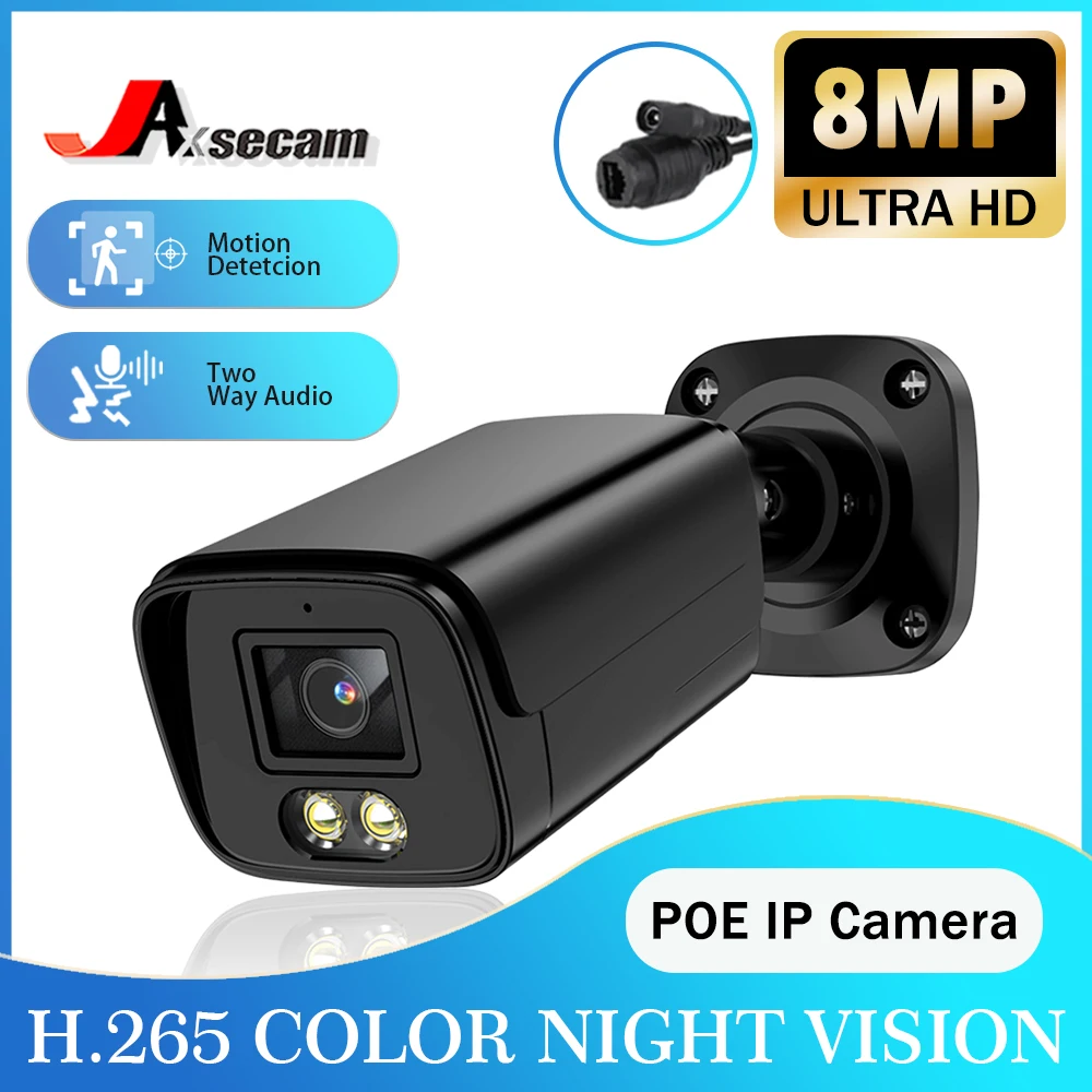 

H.265 POE IP 8MP 5MP CCTV IP Surveillance Security Camera For Two Way Audio POE NVR System Waterproof Outdoor Color Night Vision