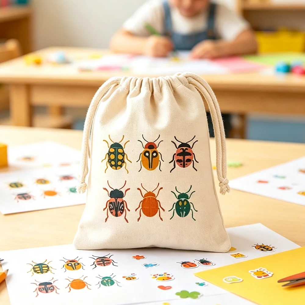 3/12 Pcs Bug Themed Birthday Party Favor Bags Kids Candy Cookie Bag Baby Shower Welcome Gift for Guests Childrens Birthday Decor view 2