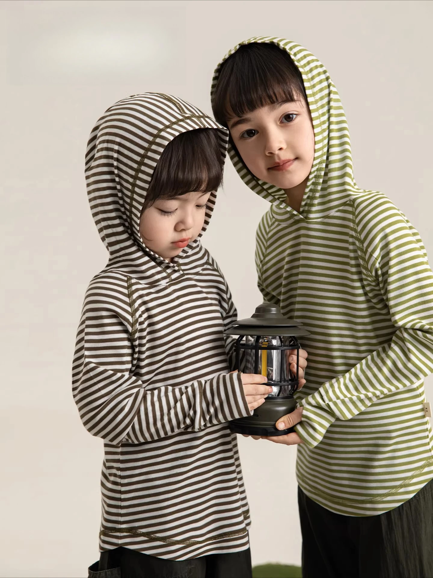 2026 Spring Girls EcoVerse Hoodie Tee Stripe Base Layer Adjustable Kids MetaWardrobe 3-12Y
