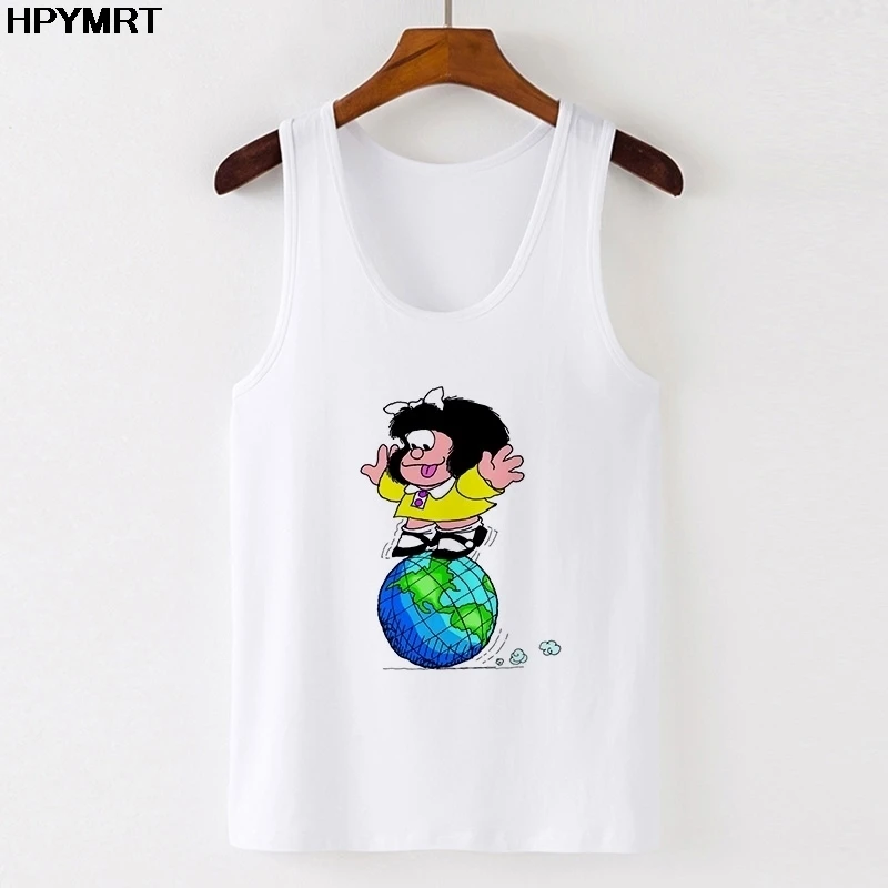 Mafalda Kawaii Cartoon Sexy Corset Vest Tank Tops T-shirt Women Sleeveless Anime Harajuku Summer Mujer Camisetas 90s Graphic Top