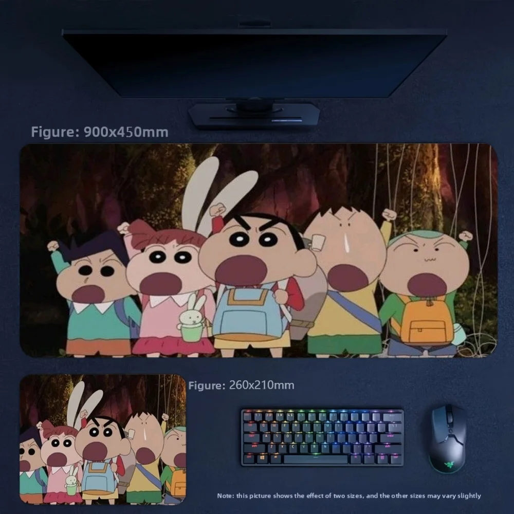 Anime Crayon Shin Chan and His Friends Leather Non-slip Mouse Pad High Quality Anime Leather Table Mat Large Size Keyboard Pad