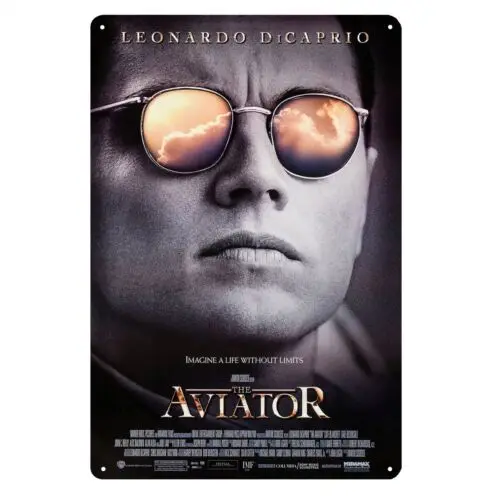 The Aviator Leonardo Di Caprio Movie Metallposter Blechschild 20x30cm Plakette - Aluminium