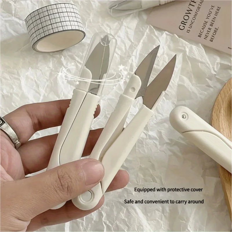 3Pcs Mini Stainless Steel Sewing Scissors With Protective Cover Multifunctional Fabric Thread Trimming DIY Tailor Tool