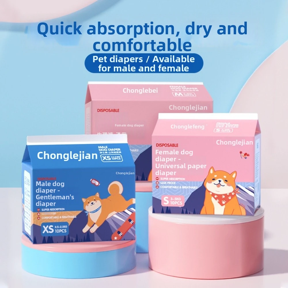 Fraldas Descartáveis Portáteis para Cães, Super Absorventes e à Prova de Vazamentos, Calças para Filhotes Machos e Fêmeas