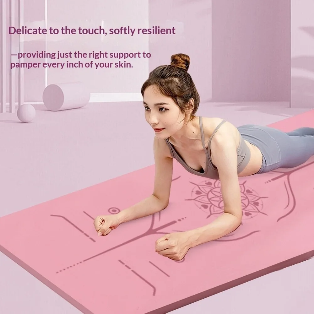 Premium Non-Slip TPE Yoga Mat Thickened Soundproof Fitness Exercise Pad for Home Gym Jump Rope Workout