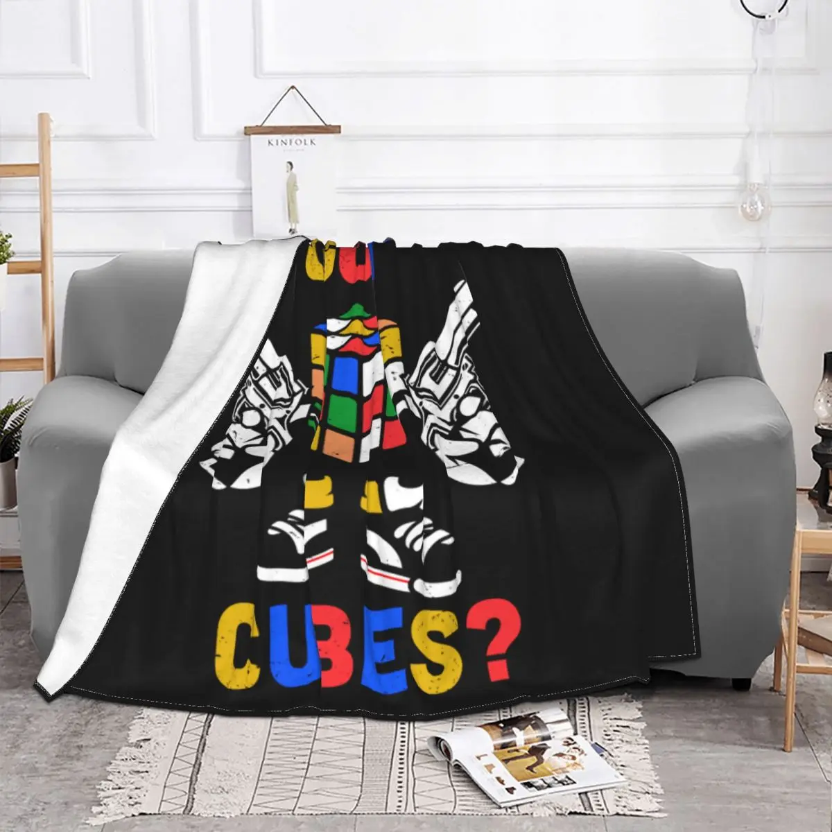 Got Cubes Rubiks Blankets Breathable Soft Flannel Math Rubik Rubix Rubics Player Cube Throw Blanket for Sofa Office Bedding