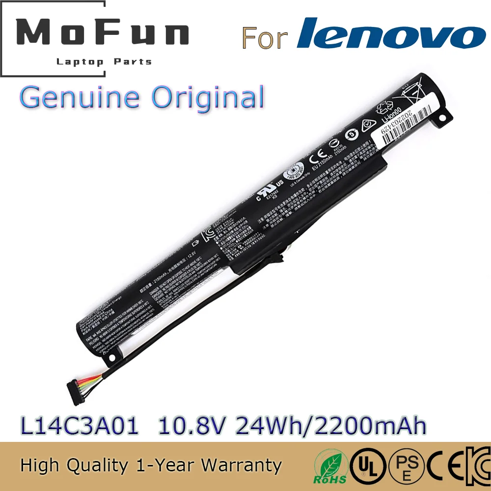 

Новый оригинальный аккумулятор L14C3A01 10,8 в 24 Втч для ноутбука Lenovo IdeaPad 100-15IBY 5B10H42831 L14S3A01