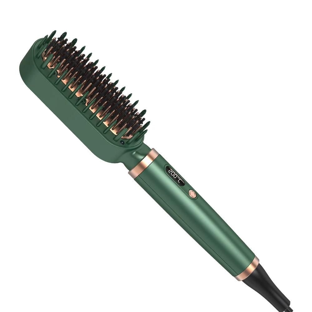 Ready Ship Portable Multi-Functional Hairbrush Electric Hair Straightener Smoothing Dryer Alloy Comb Anti-Scald Design Aluminum