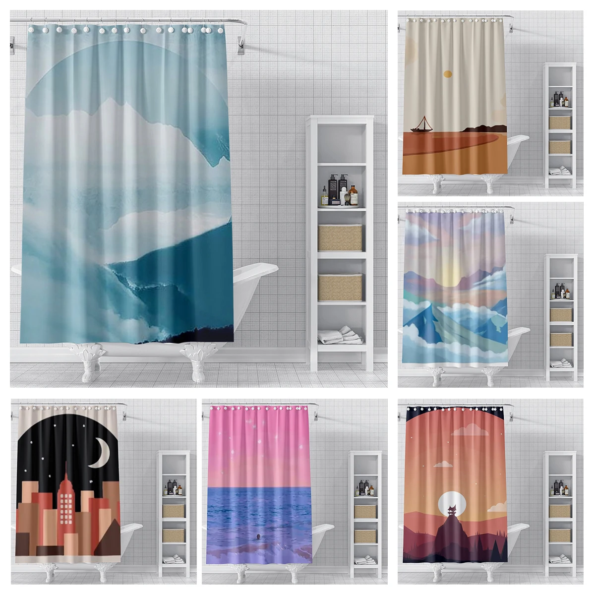 Home shower curtains for bathroom waterproof fabric bathroom Curtains Anime animal style modern shower curtain 180x200 90x180