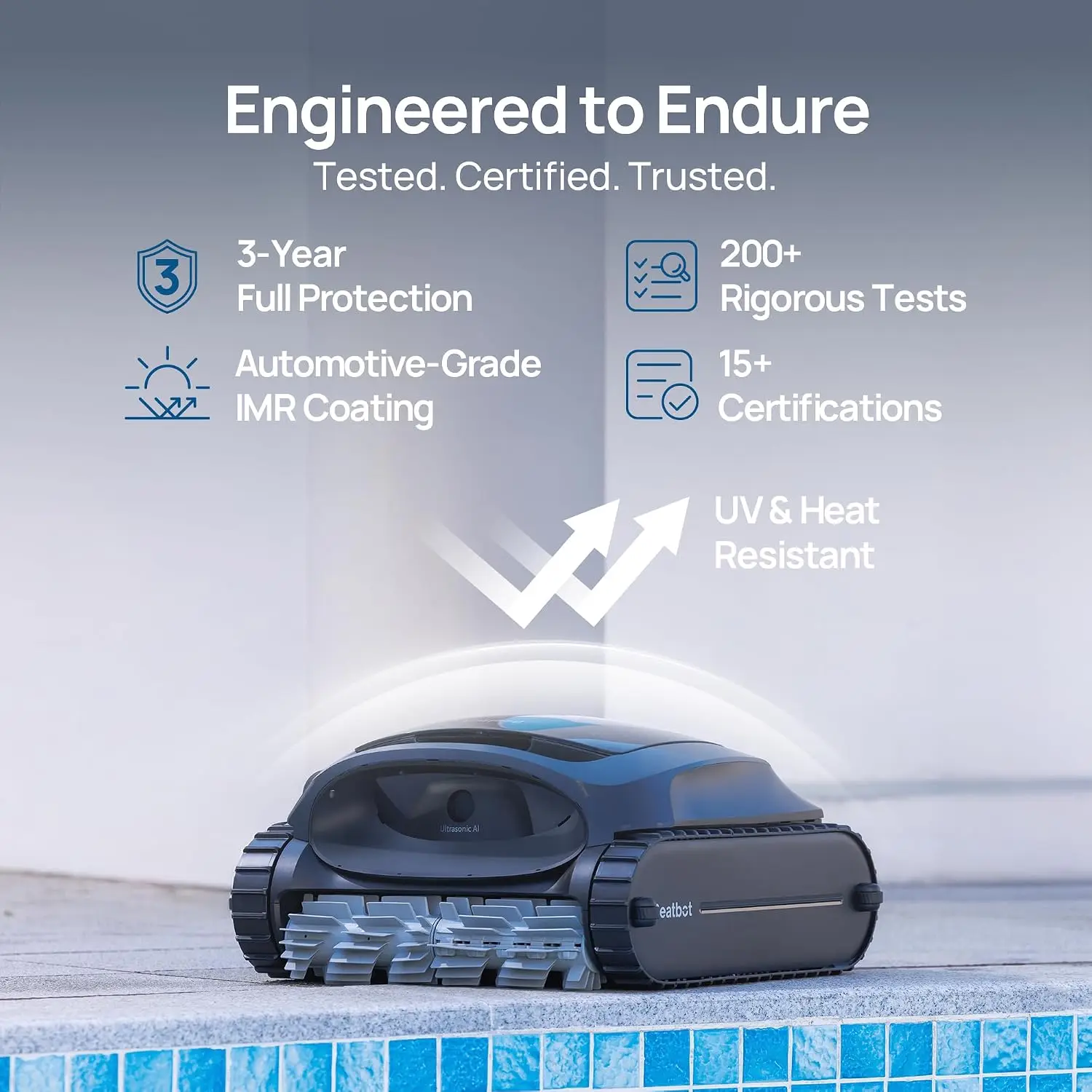 Beatbot AquaSense 2, Cordless Robotic Pool Vacuum Cleaner with Protection Cover, Smart Surface Parking