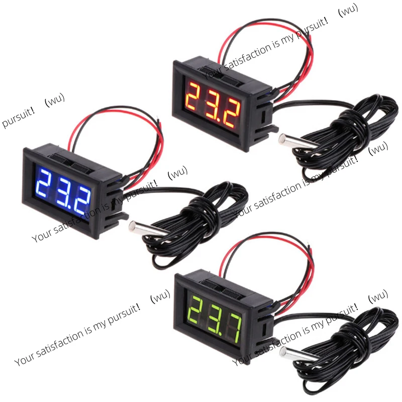 LCD digital thermometer sensor DC 5-12V with 1m probe for aquarium pool car temperature panel