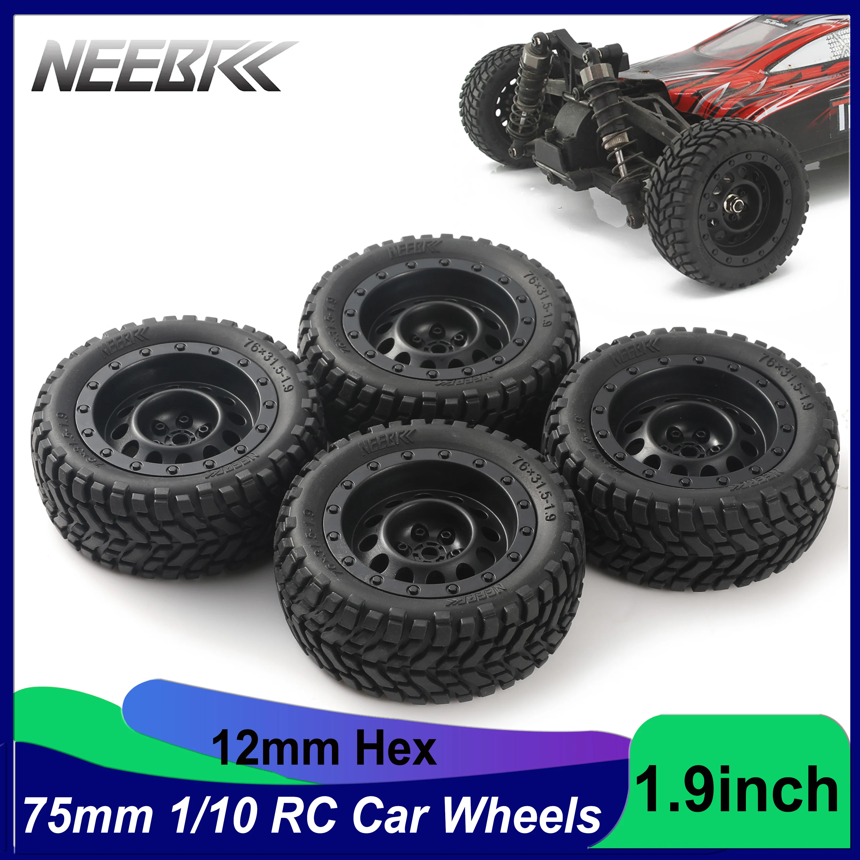 

1/10 1/14 1/16 RC Racing Car Tire 1.9inch Tyre 12mm Hub Rim Wheels for Wltoys 144001 Scx10 Traxxas Trx-4 Tamiya Car Accessories