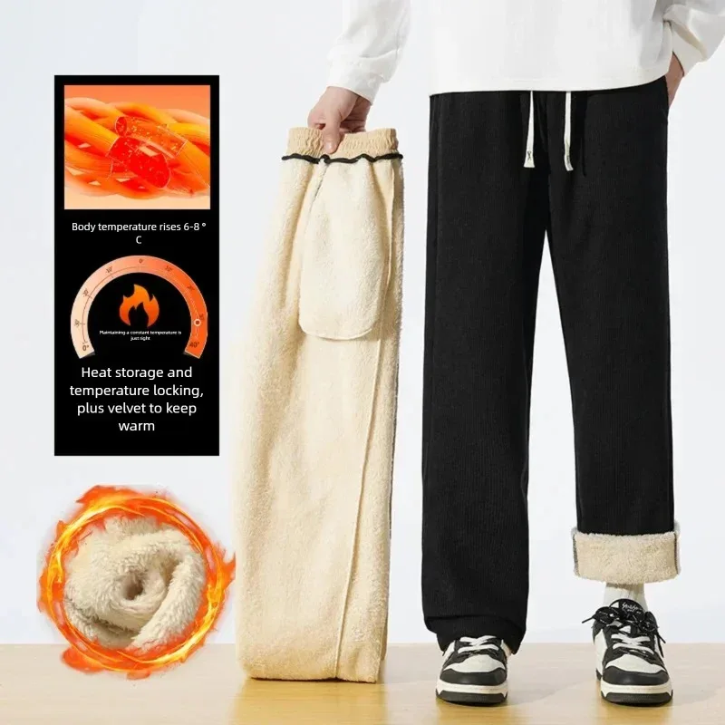

Khaki work pants men's autumn pants straight leg pants pure cotton loose wide leg casual pants spring and autumn pants