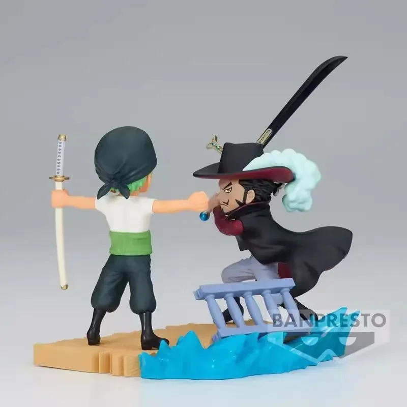 In Stock Original Bandai One Piece Roronoa Zoro VS Dracule Mihawk Anime Figure Kids Toys for Children WCF Banpresto Decoration