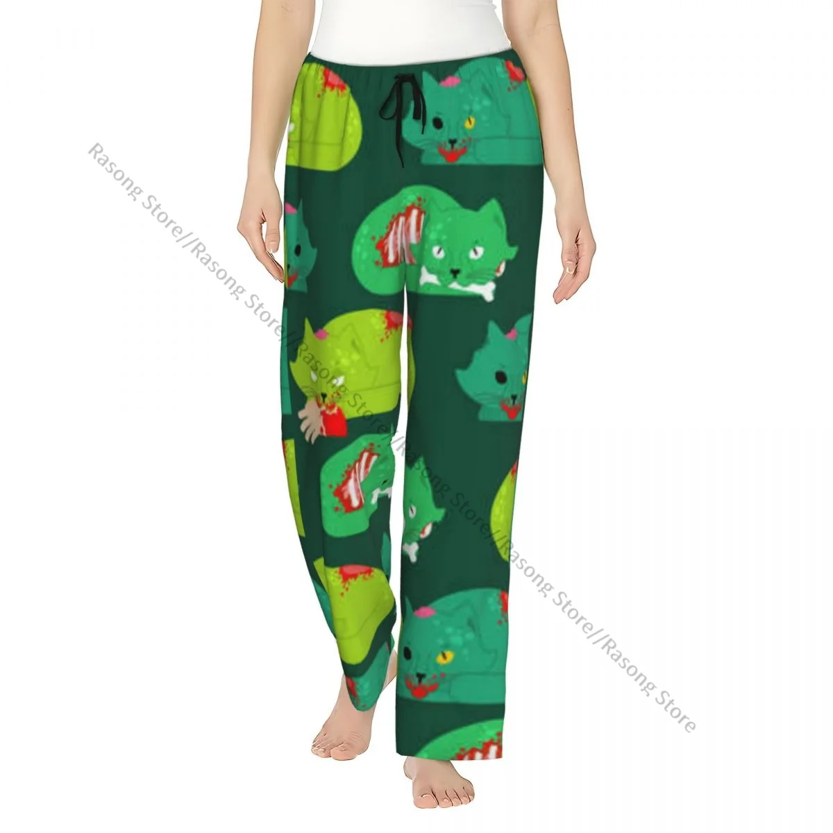 

Женские спальные брюки с рисунком зомби кота для зимних ночей