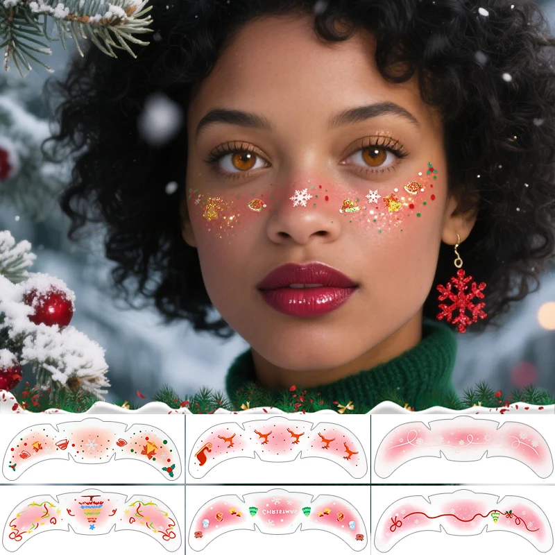 Рисунок 5 - розовые рождественские татуировки на лицо
