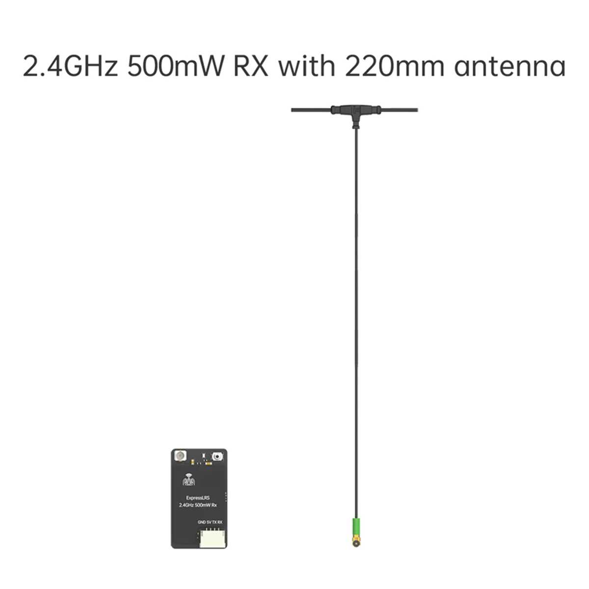 ExpressLRS ELRS 2.4GHz 500mW RX Receiver with 220mm Mini Antenna for RC FPV Racing Drone