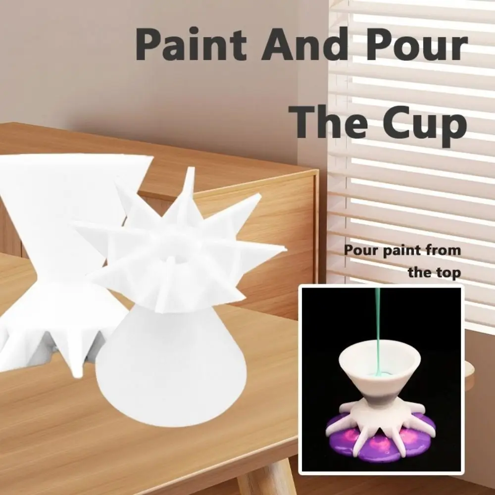 7 Leg Funnel Paint Pouring Split Cup Mini Size No Spill Design Funnel Split Cup Multi-Funnel Mixing Cup Acrylic Pouring Cup