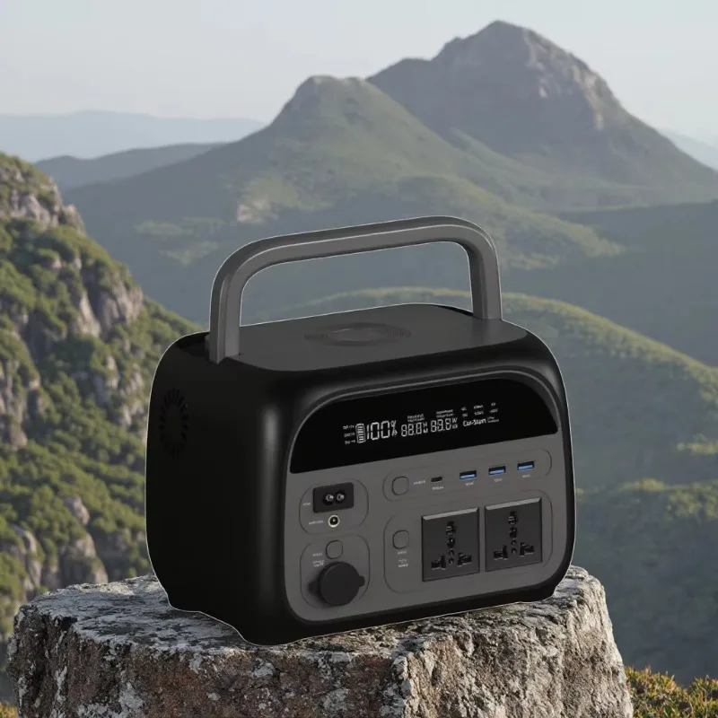 Portable Lithium Ion Power Bank Station Pure Sine Wave Off-grid Mode Car Backup Battery MPPT Controller Solar