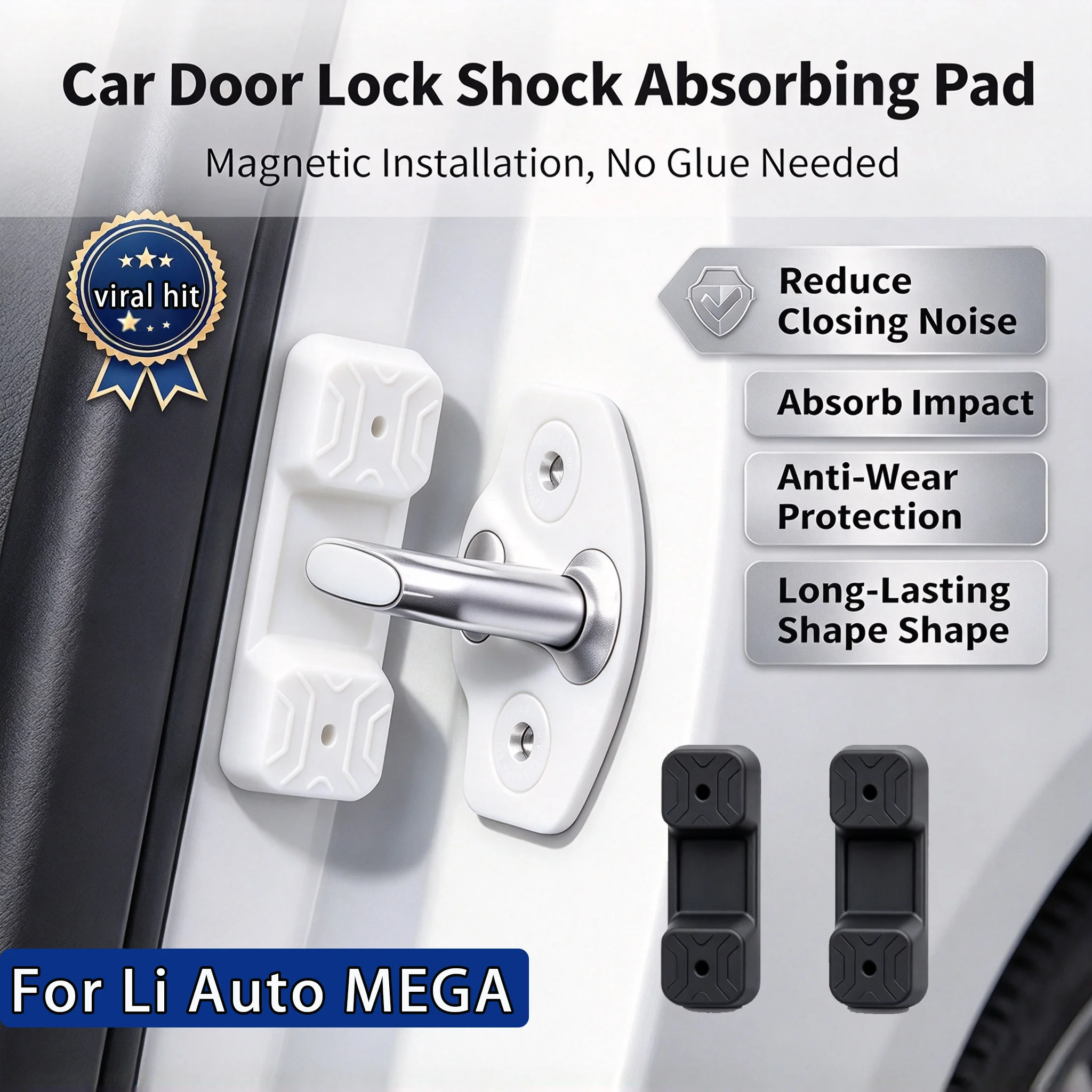 For Li Auto MEGA Magnetic Silicone Door Lock Dampener Pads Noise Reduction Buffer Shock Absorption Car Accessories