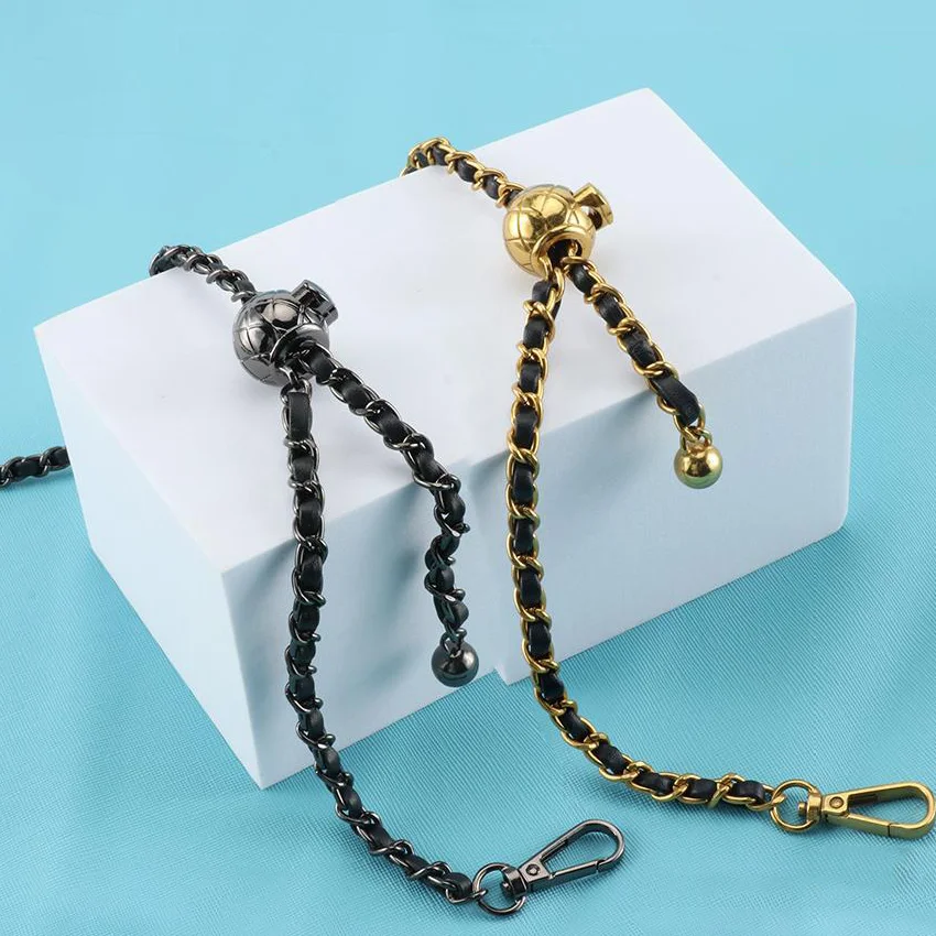 Adjustable metal chain shoulder strap, fashionable design, shoulder bag strap accessory.