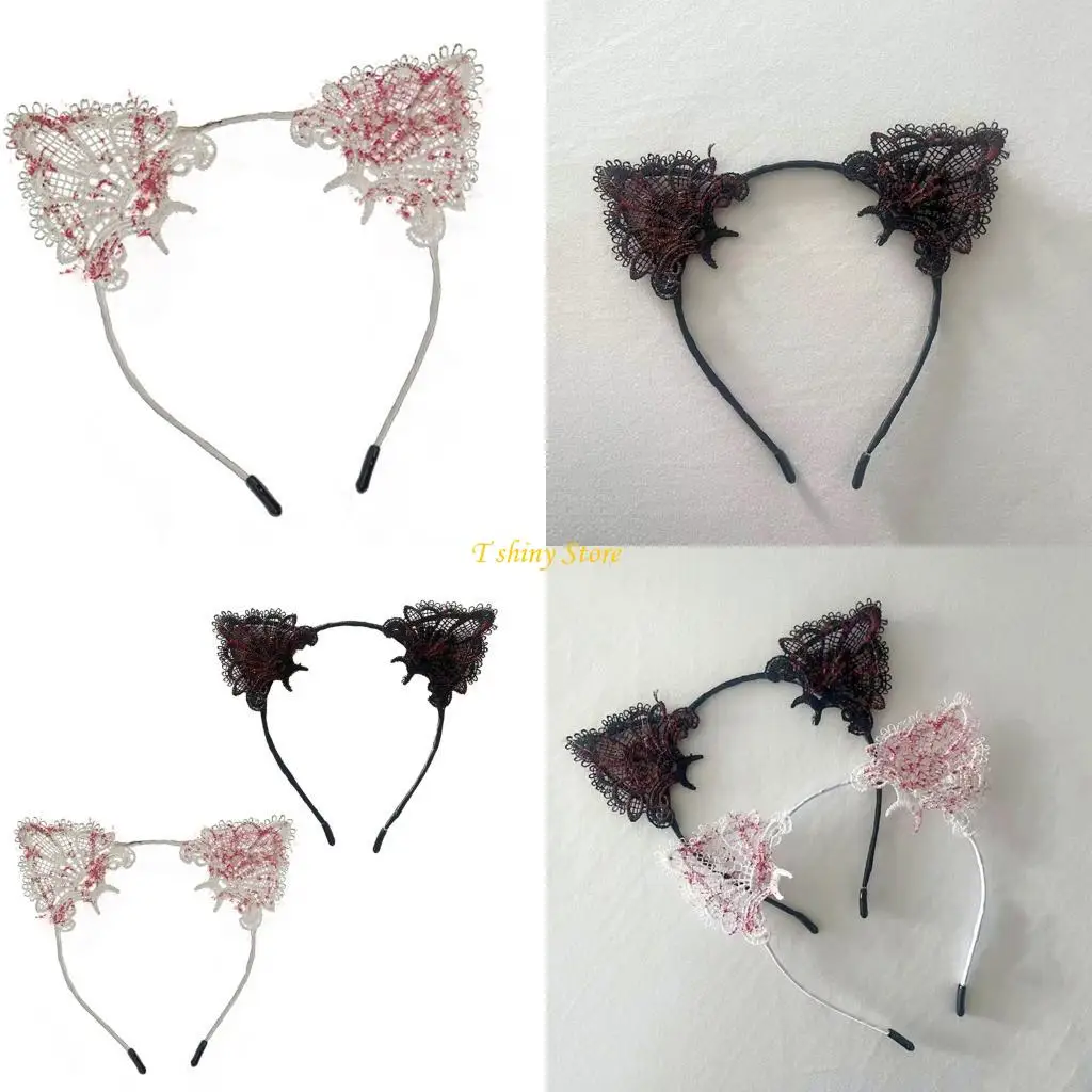 

N58F Recyclable Halloween Costume Puss Ear Headpiece Flexible Suitable Family Costume Incidents