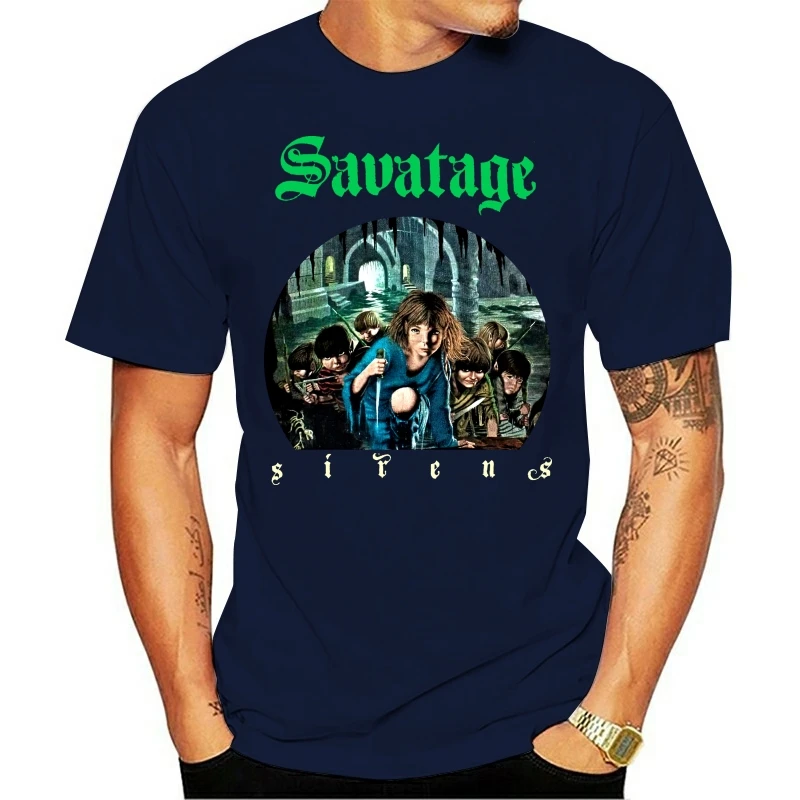 SAVATAGE SIRENS BLACK T SHIRT JON OLIVA PROGRESSIVE METAL CIRCLE II CIRCLE RAGECasual male tshirt