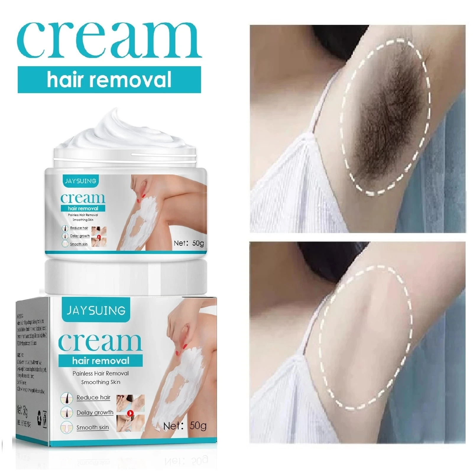 50g Permanent Hair Removal Cream Painless Armpit Leg Arm Private Part Hair Remover Hair Growth Inhibitor For Man Woman Body Care