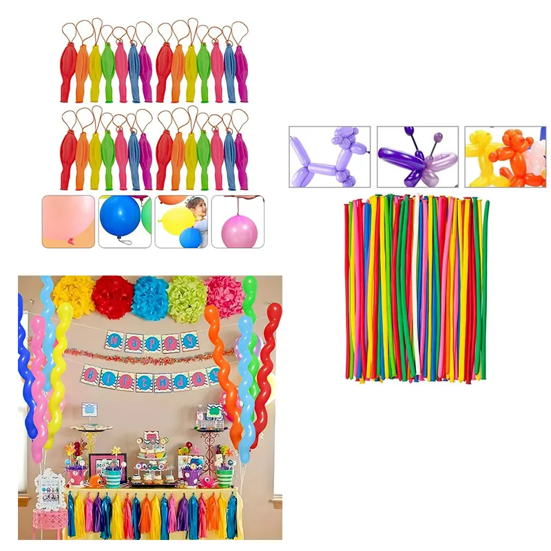 

Spiral Long Strip Latex Balloons Multi-Color Unique Design Perfect for Birthday Holiday Decorations Party Toys Room Festivities
