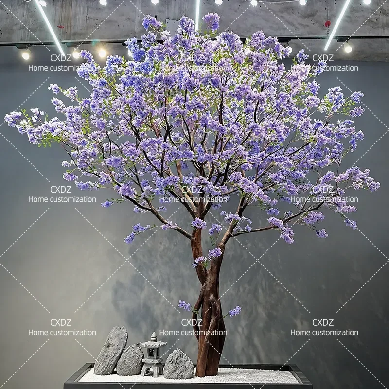 Simulation Lilac Jacaranda Wisteria Cherry Blossom Peach Blossom Tree Set Props Ornaments Background Decoration for Home