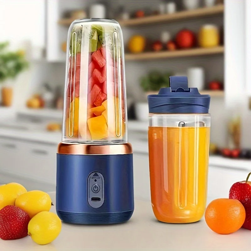 1PC new portable juicer with 2 cups, USB charging mini blender, fresh juicing cup and personal size smoothie blender.