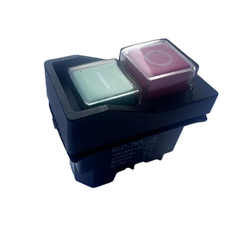 KLD‑28A No‑Volt Release Electromagnetic Safety Switch,IP55 Waterproof 120V 12A Replacement for Power Tools Vacuum Cleaners