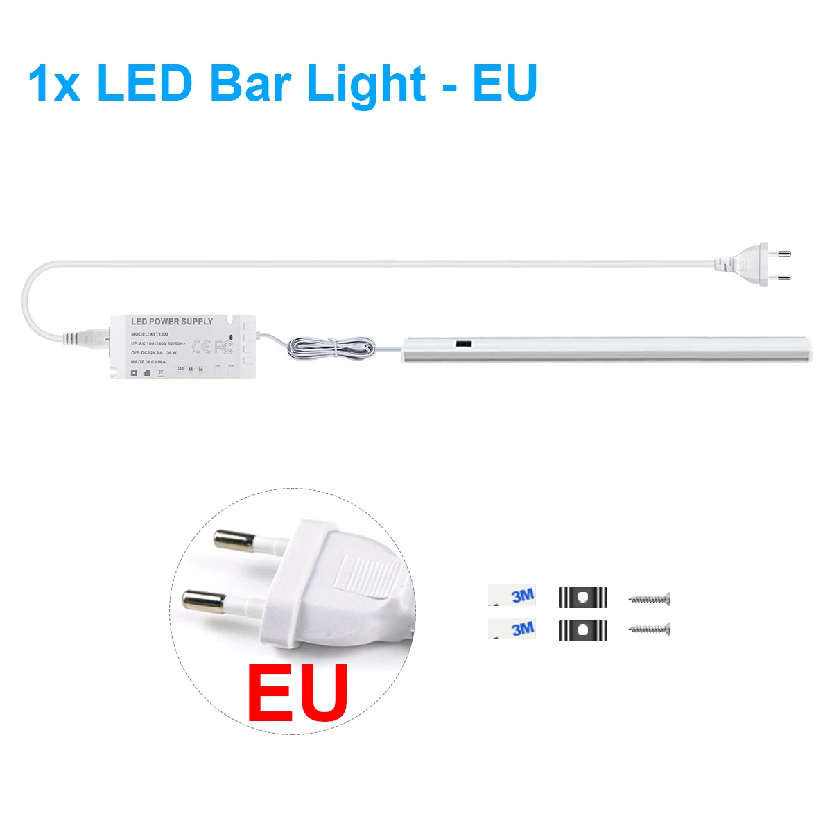 EU-Stecker 220V 1 Set Nachtlicht mit Bewegungssensor Schrank- und Garderobenbeleuchtung Küchen-LED-Lichtleiste Handbewegungsaktiviert