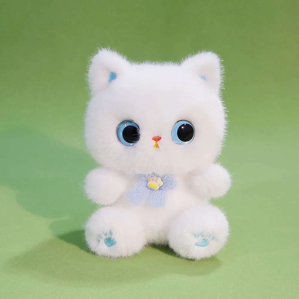 子猫人形ぬいぐるみ黒猫ぬいぐるみふわふわかわいいシャム猫人形漫画コンフォートキャットテーブル人形誕生日プレゼント