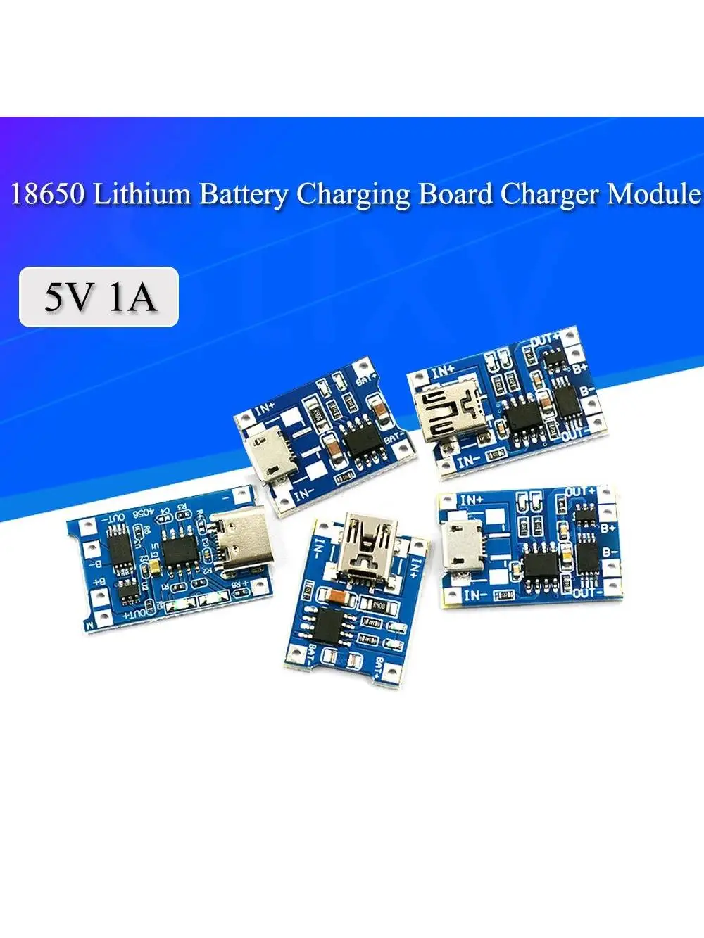 5 sztuk TP4056 + ochrona podwójne funkcje 5V 1A Micro USB 18650 bateria litowa płytka ładująca moduł ładowarki złącze TYPE-C — zdjęcie 2